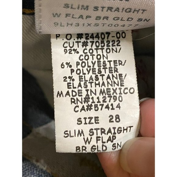 True Religion‎ Slim Straight with Flap Pockets Jeans in Island Song SZ 28 - Picture 11 of 14